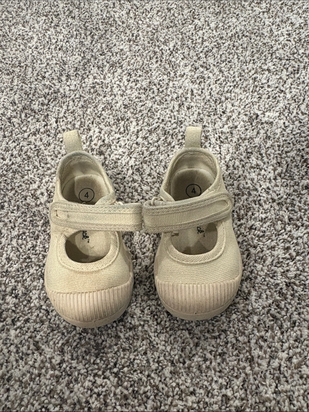 Cat & Jack Beige Canvas Mary Jane Sneakers for Kids